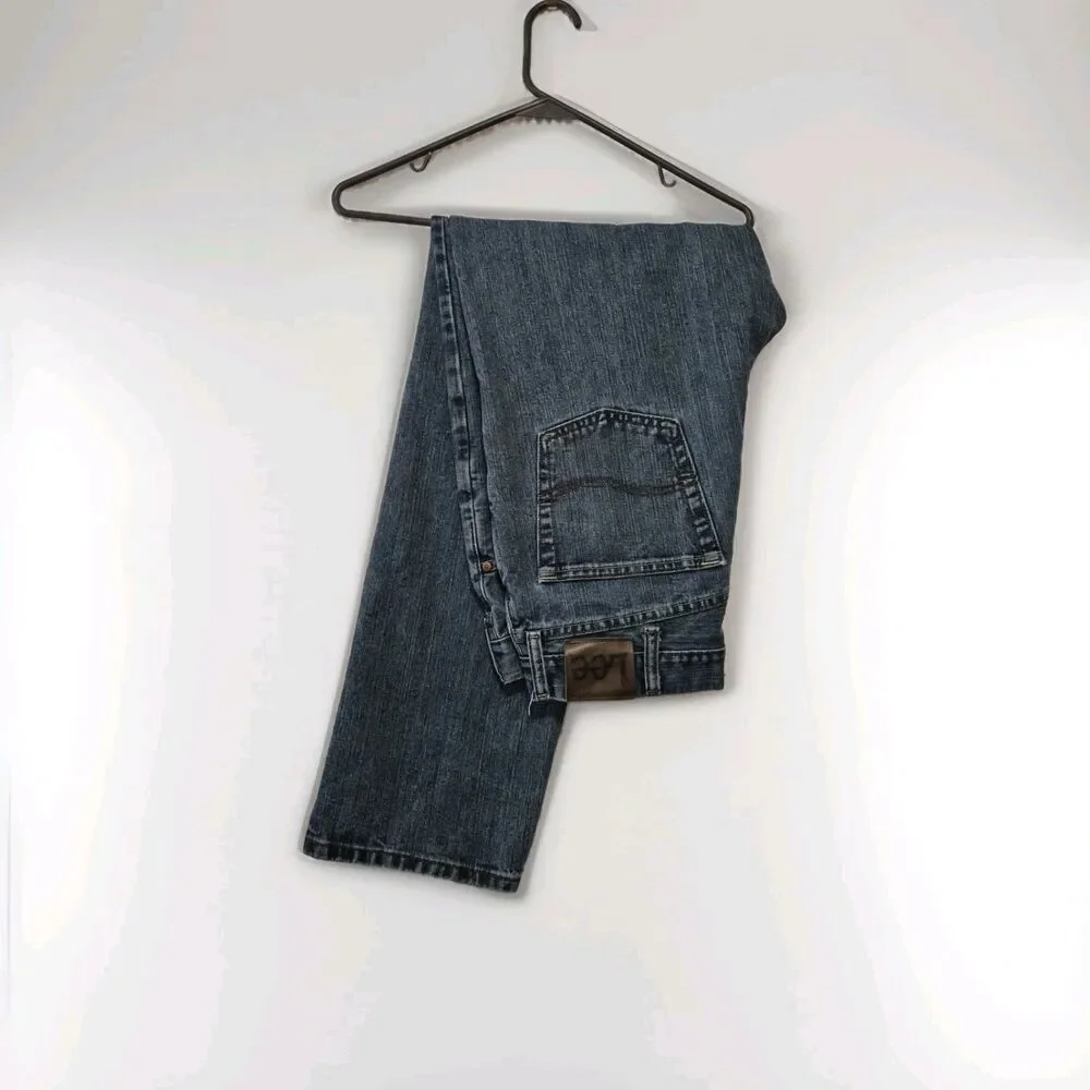 Lee Relaxed Fit Jeans Mens 34x32 Blue Denim Straight Leg Workwear Medium Wash